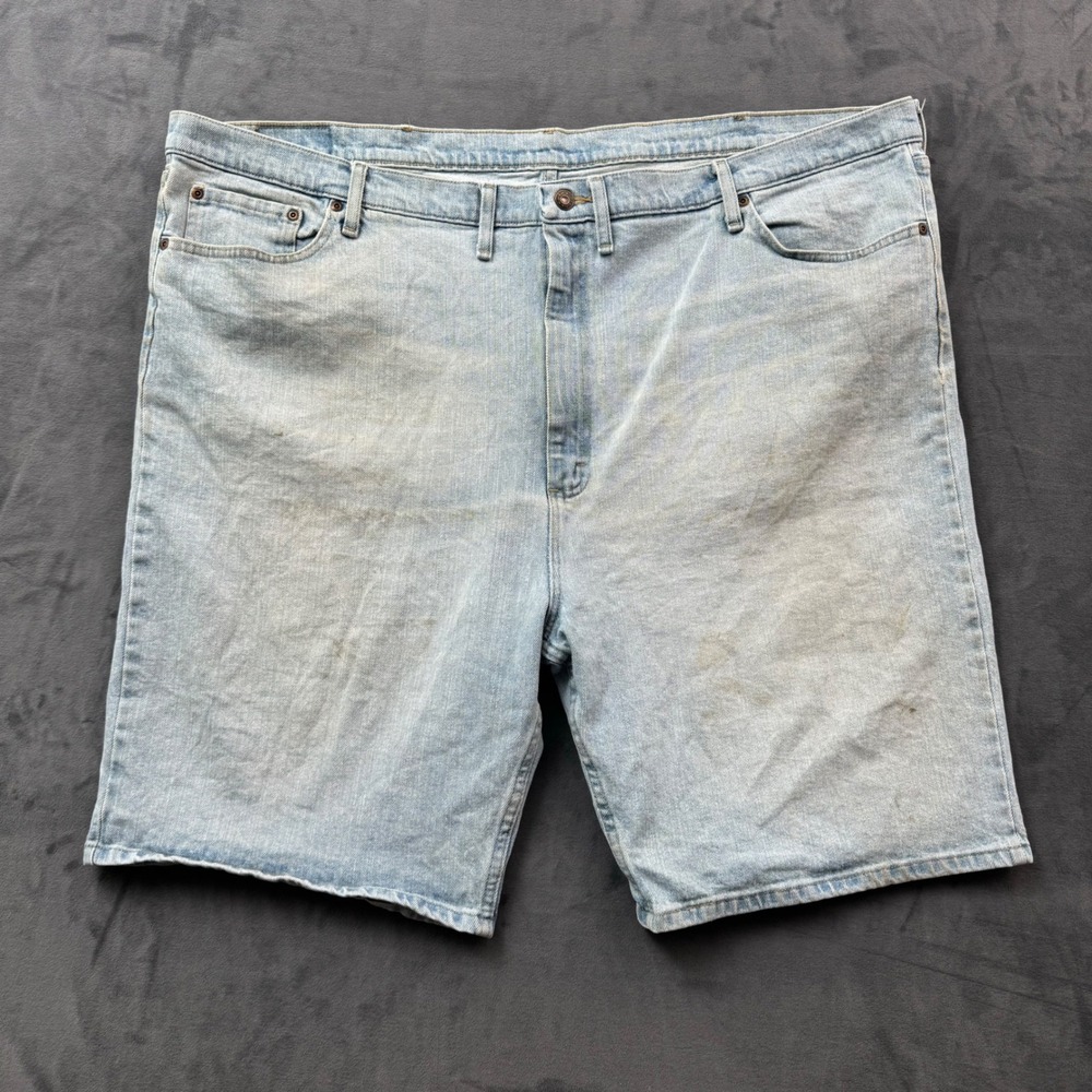 Wrangler Relaxed Fit Denim Shorts Mens 50 Light Wash Blue 606WFBI Stretch